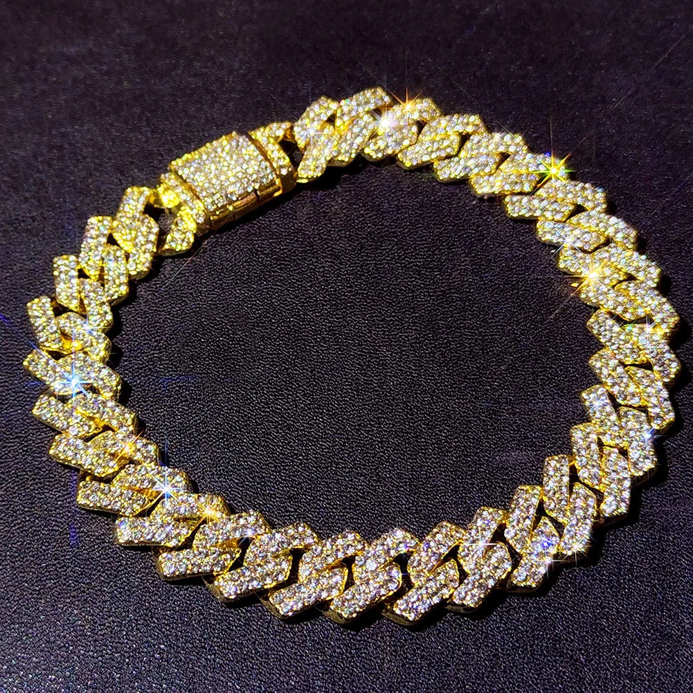 Zenat Iced Out Chunky Cuban Anklet for Women