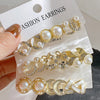 Zenat Bow Fishtail Pearl Moon Earrings Set