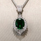 2025 Gorgeous White/Green/Purple/Pink Cubic Zirconia Women Necklace Simple and Elegant Design Female Wedding Trendy Jewelry
