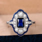 Zenat Blue Cube Zircon Elegant Ring