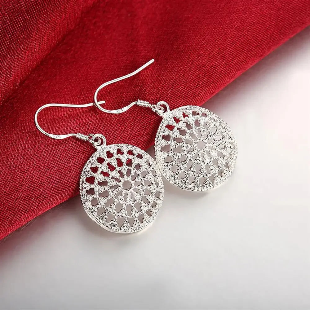 Zenat 925 Silver Round Earrings – Wedding & Party