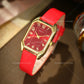 Luxury Fashion Square Women's Watches Brand Ladies Quartz Wristwatch Classic Simple Femme Blue Leather Band