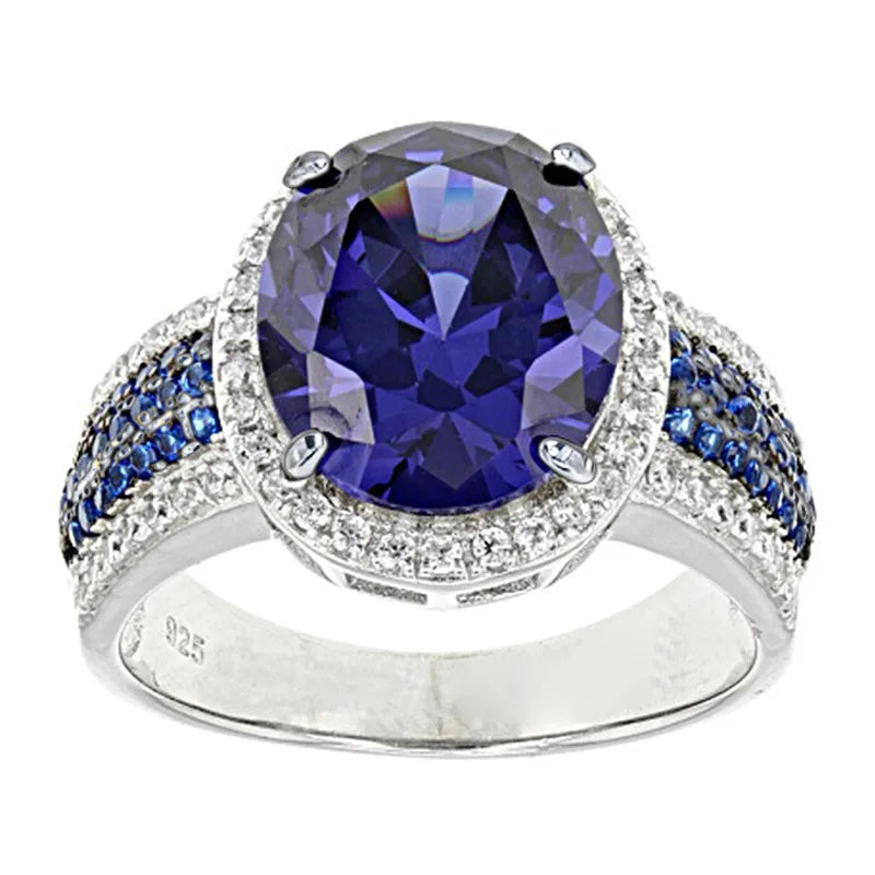Zenat Luxury Prong Rings – Deep Blue Zircon