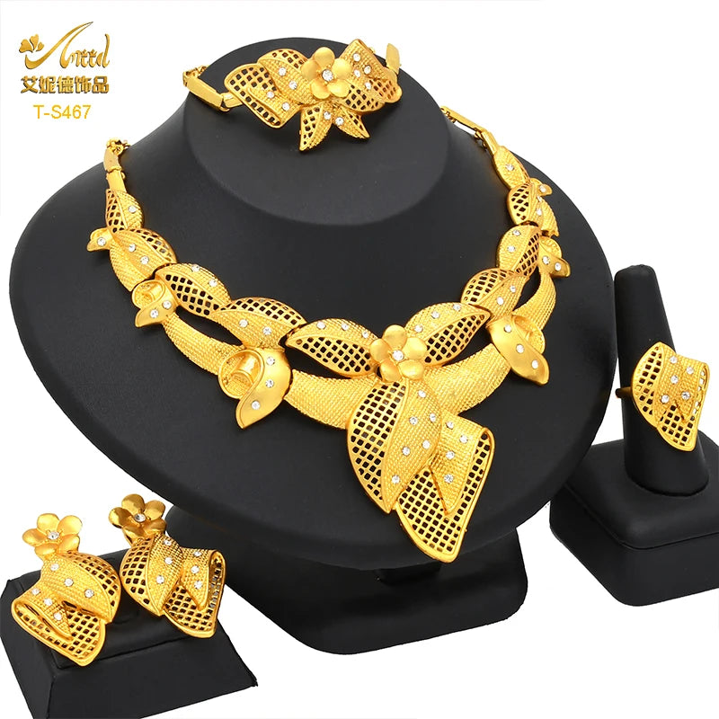 Zenat Luxury Indian style Jewelry Sets 24K Golden