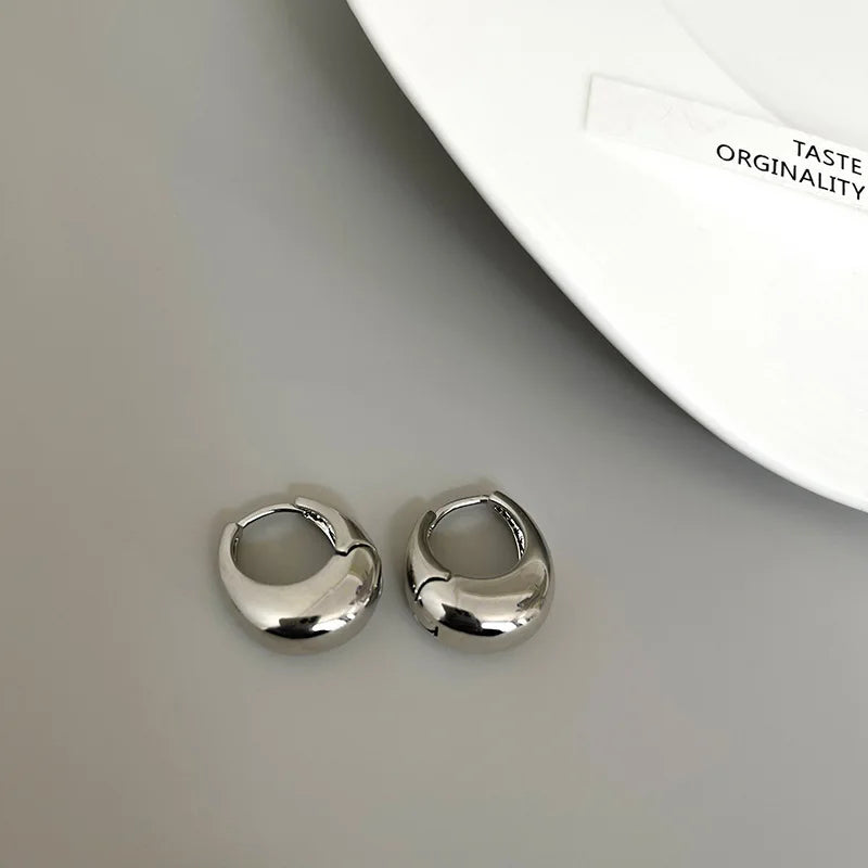 Zenat 925 Silver Round Hoop Earrings – Trendy Vintage