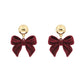 Zenat Vintage Black Bowknot Geometric Stud Earrings