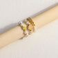 Trendy Cute Bohemia Pearl Flower Acrylic Beaded Rings Party Jewelry Finger Ring Set Women Ring