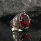 2024 New Luxury Women's Big Black Stone Ring Fashion Silver Zircon Wedding Rings Female Bride Love Engagement