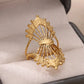 Zenat Zircon Geometric Evil Eye Adjustable Ring
