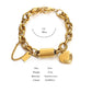 Lobster Heart Lock Stainless Steel Bracelet Gold Plated