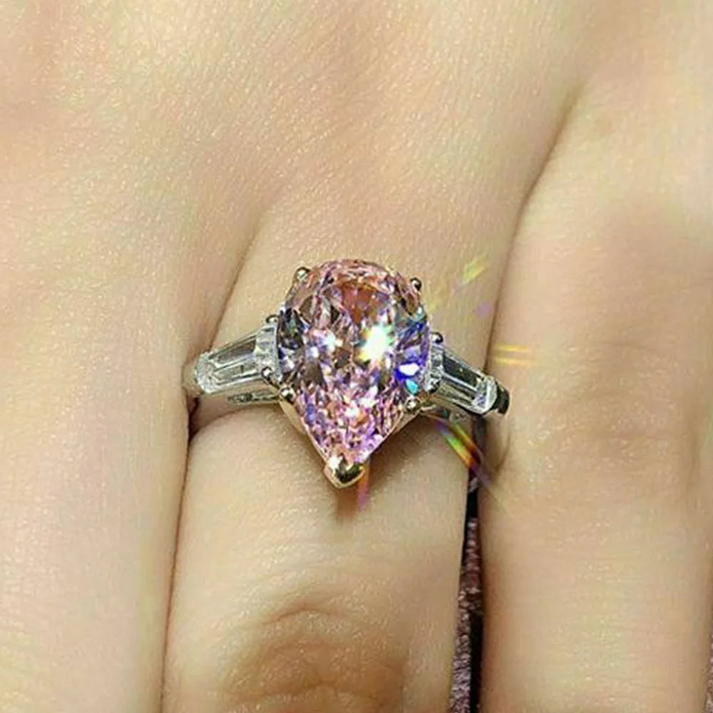 Zenat Pink Cubic Zirconia Ring for Women