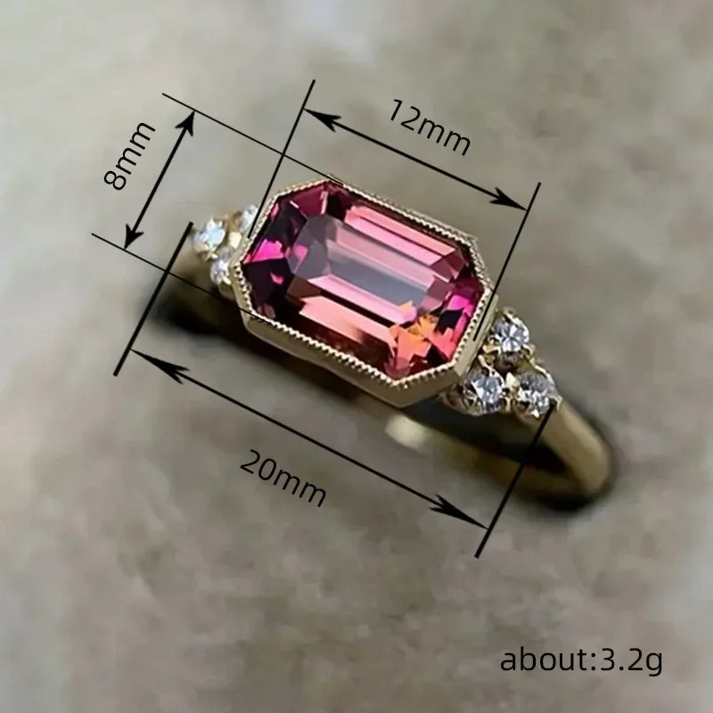 Zenat American Red Cubic Zirconia Ring