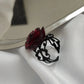 Zenat Punk Gothic Red Rose Adjustable Ring