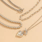 Zenat Link Chain 4Pcs/Set Gold Color Heart Pendant