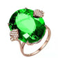 Zenat Green Oval Crystal Party Women's Ring