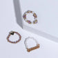 Trendy Cute Bohemia Pearl Flower Acrylic Beaded Rings Party Jewelry Finger Ring Set Women Ring