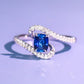 Zenat Blue Cube Zircon Elegant Ring