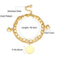 Zenat Stainless Steel Heart Coin Charm Bracelet for Women