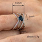 Zenat Blue Cube Zircon Elegant Ring