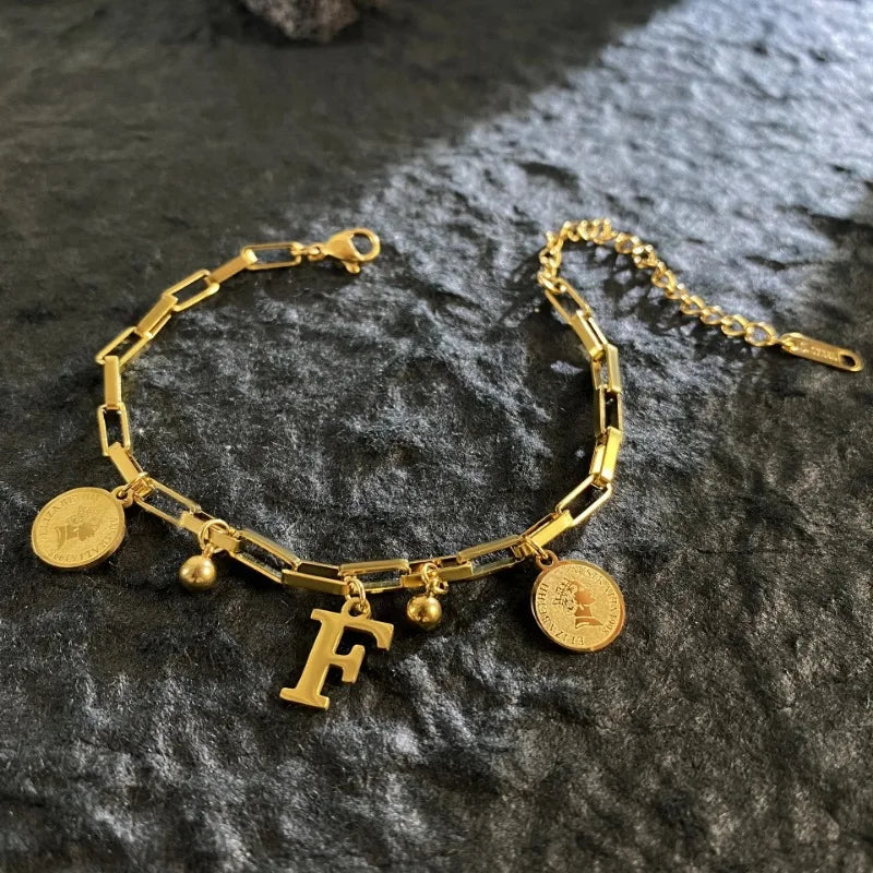 Named Letters 18K Gold-plated Stainless Steel Bracelet