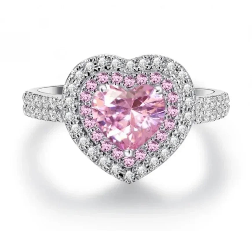 Zenat Pink Zirconia Trendy Sweet and Romantic Engagement Rings
