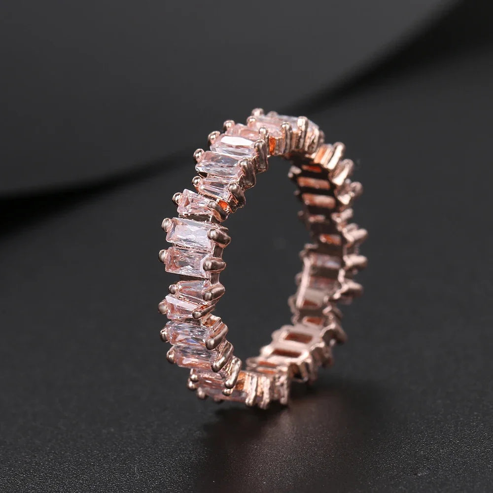 Fashion Luxury Multicolor Charm Zircon Wedding Rings for Women Round Square Stone Party Ring Jewelry