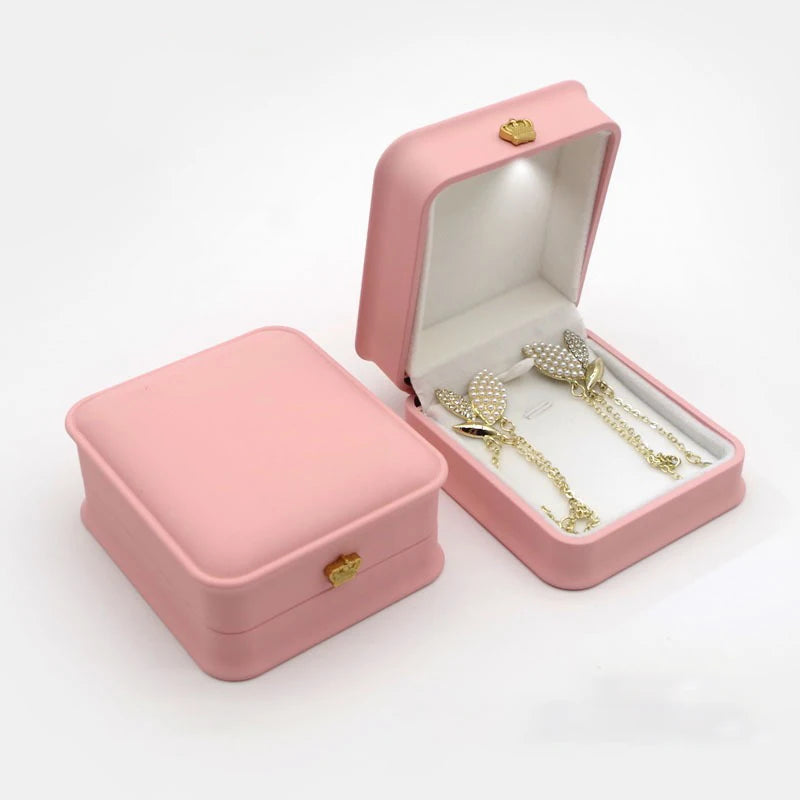 Crown Jewelry Box With Lighted LED