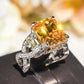 Zenat Colorful Green Cubic Zirconia Rings