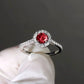 2025 European and American Red Cubic Zirconia Ring, Oval Geometric Fashion Temperament Elegant and Dazzling Jewelry Accessories