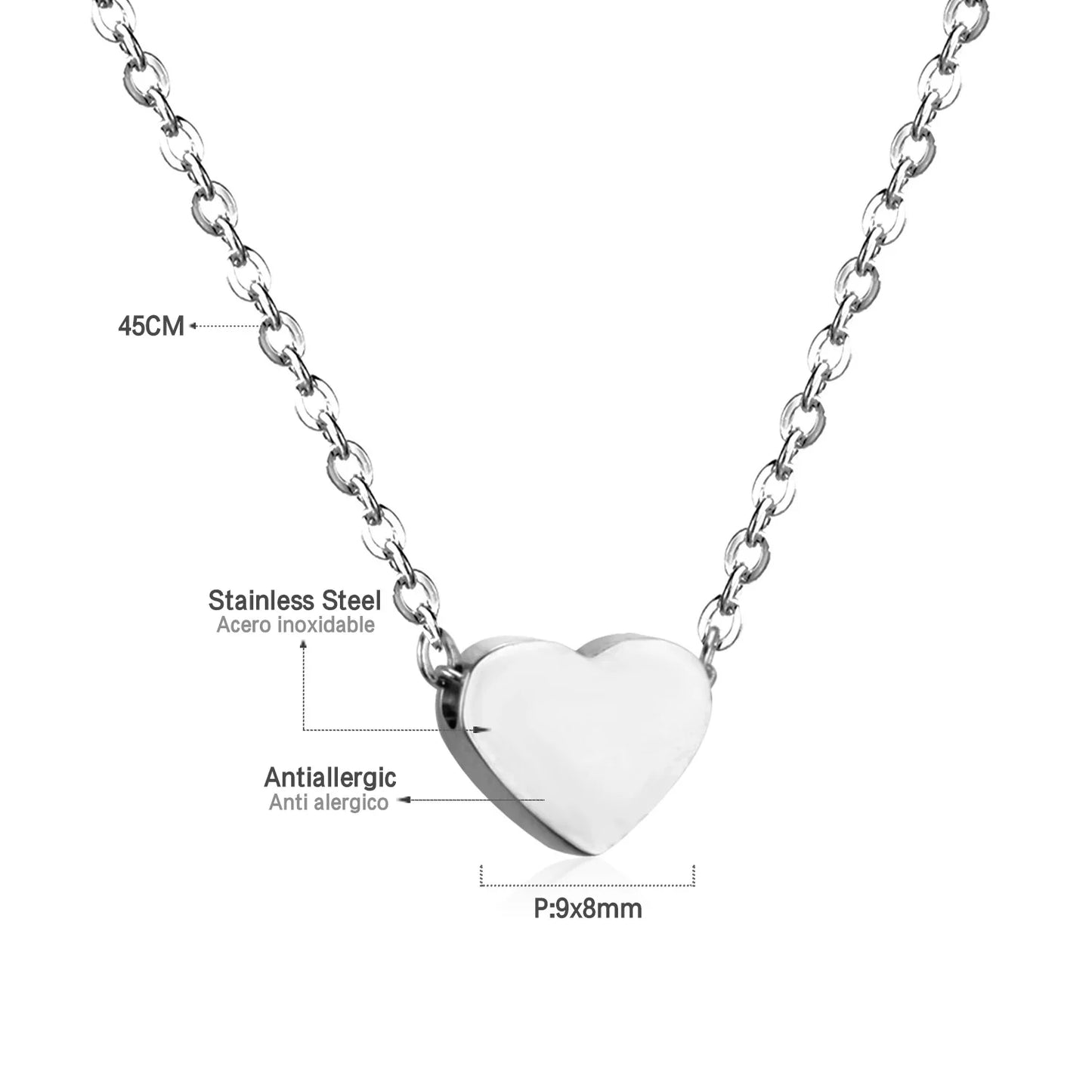 Zenat Golden Chains Necklaces Star Heart Stainless Steel