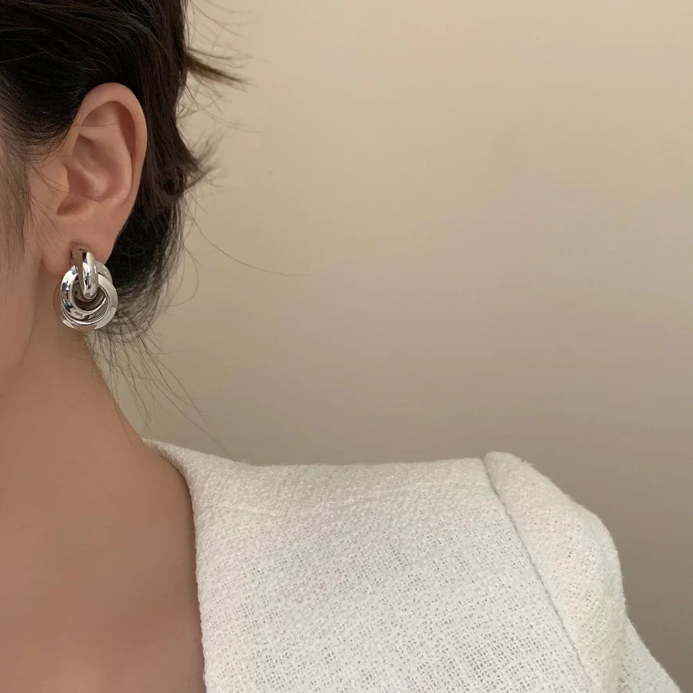 Zenat 925 Silver 18K Round Stud Earrings – Minimalist