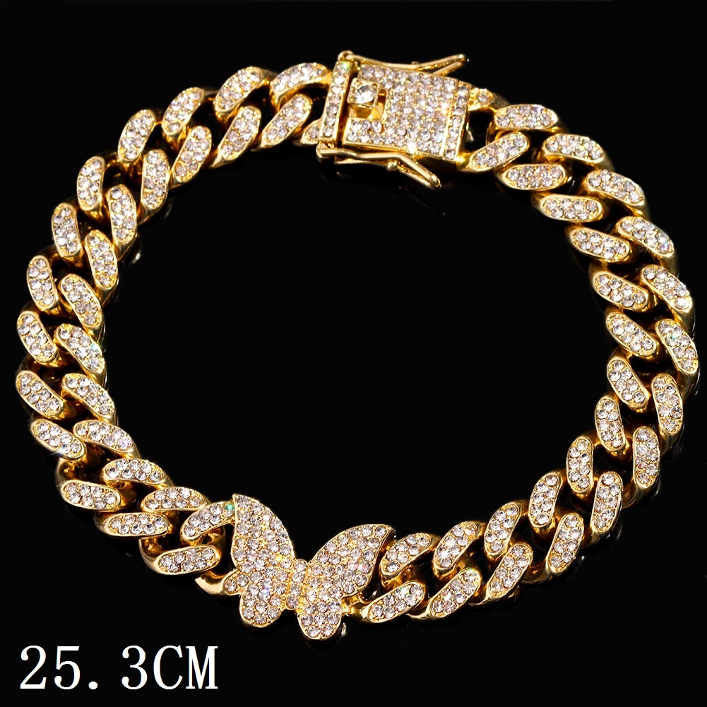 Zenat Iced Out Chunky Cuban Anklet for Women