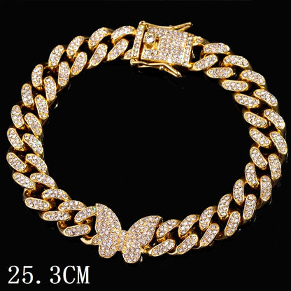 Zenat Iced Out Chunky Cuban Anklet for Women