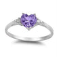 Zenat Purple Cubic Zirconia Square Crystal Ring