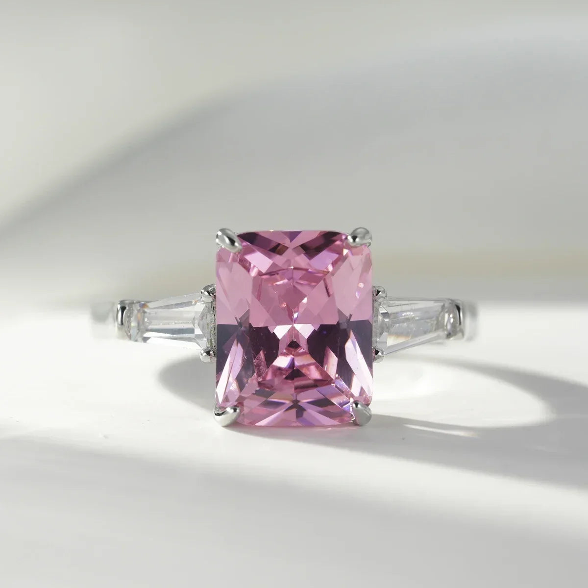 Zenat Pink Zirconia Trendy Sweet and Romantic Engagement Rings