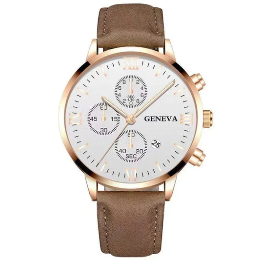Zenat Geneva Wristwatch Alloy Case Leather