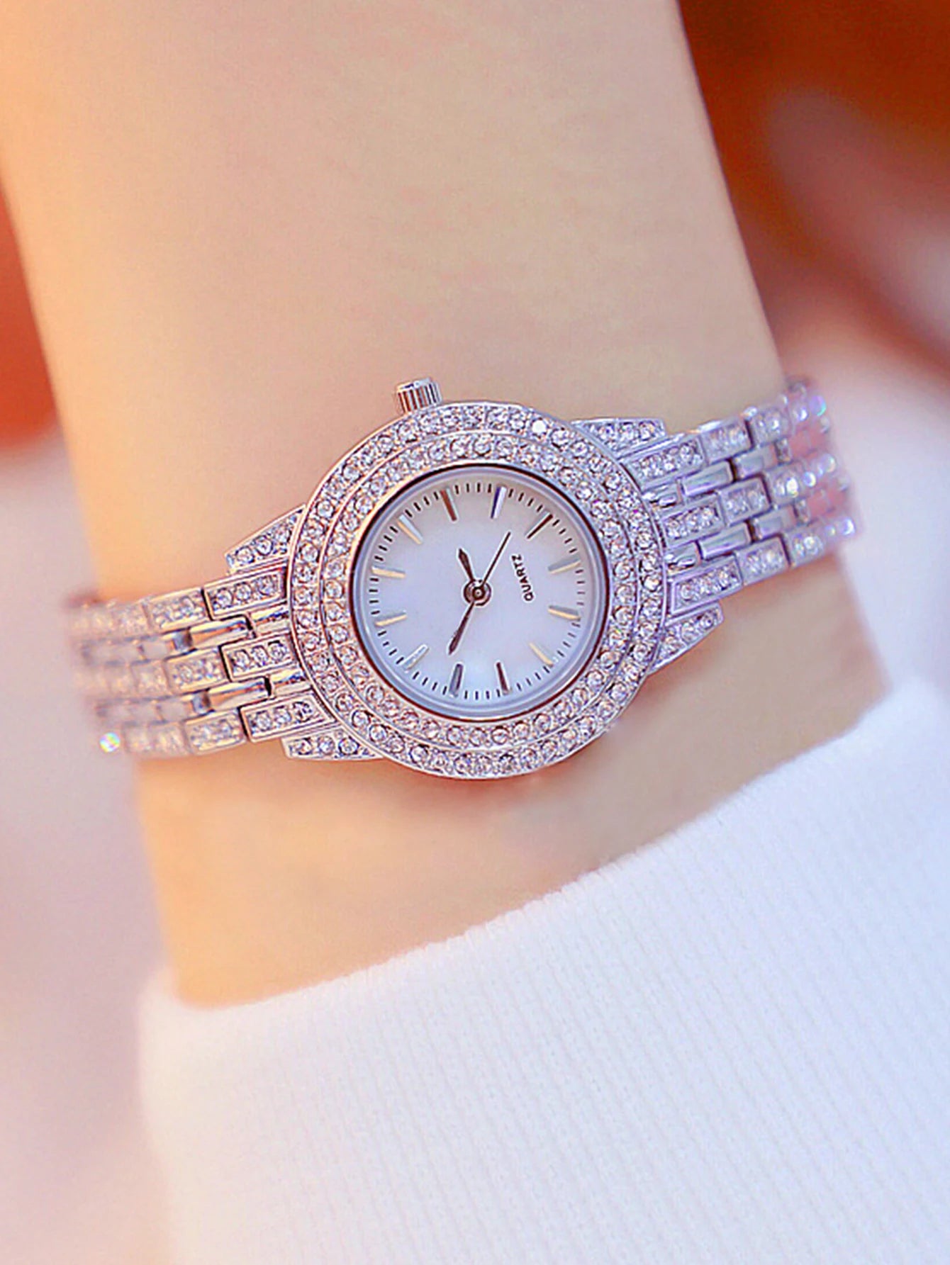 Zenat Zircon Studded Watch For women