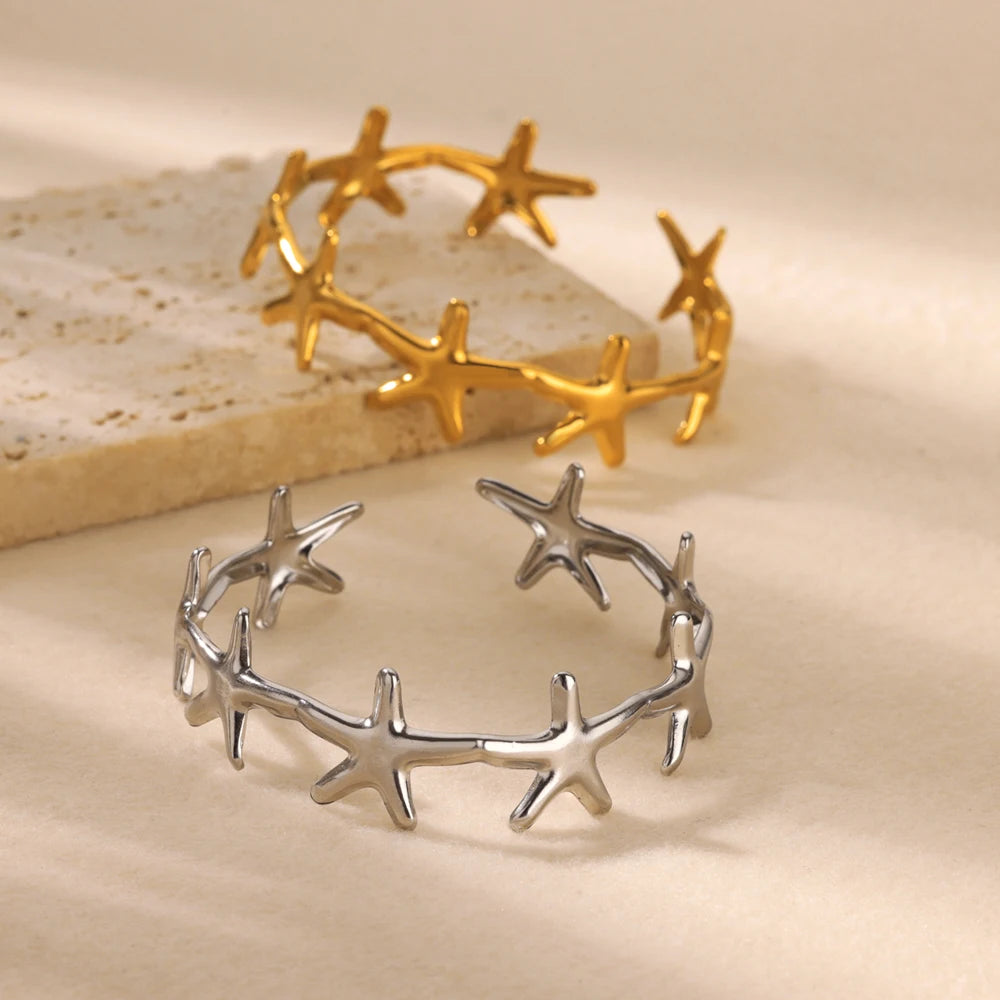 Shell Starfish 316L Stainless Steel Bangles for Women
