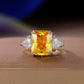 Zenat Yellow Cubic Zirconia Silver Color Ring