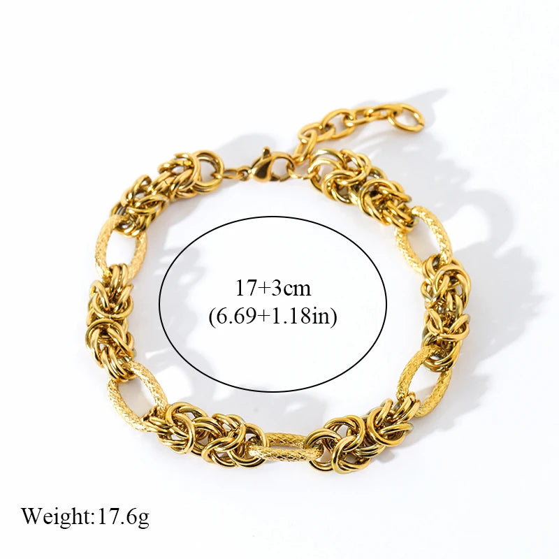 Twisted Bracelet 18K Gold Plated Waterproof 316 Steel