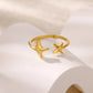 Zenat Zircon Geometric Evil Eye Adjustable Ring