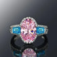 Zenat Pink Sparkling Zircon Princess Square Ring