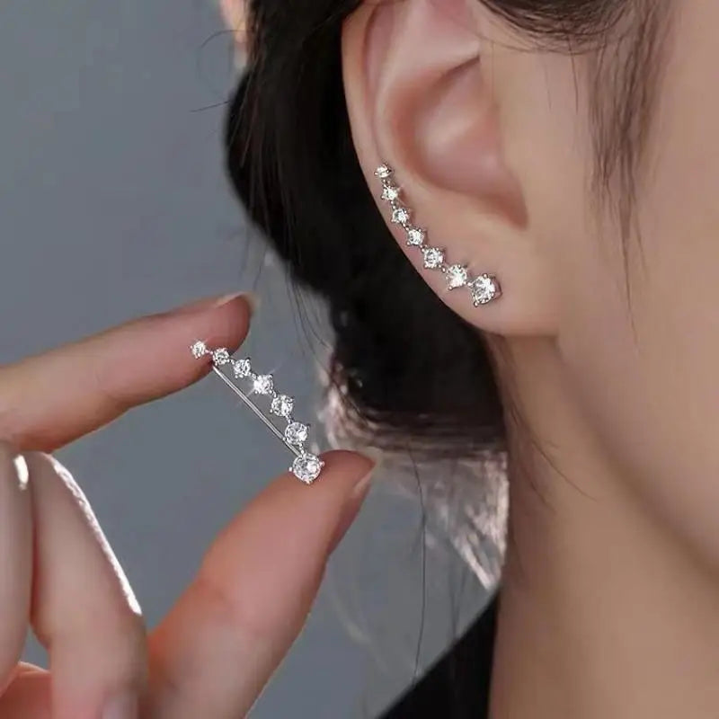 925 Silver Needle Green Flower Earrings For Women Korean Fashion Jewelry 2025 Trending Luxury Zircon Leaf Women's Stud Earrings