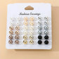 Zenat 18 Pairs Pearl Earrings – Lightweight Daily Wear