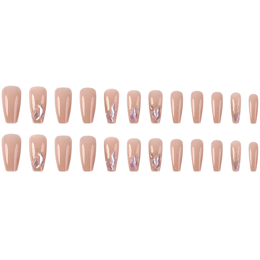 Zenat 24Pcs Short Coffin Press-On Nails
