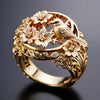 Zenat Vintage Flower & Bird Motif Beads Ring