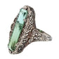 Zenat Green Oval Crystal Party Women's Ring