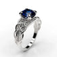 Zenat Luxury Prong Rings – Deep Blue Zircon