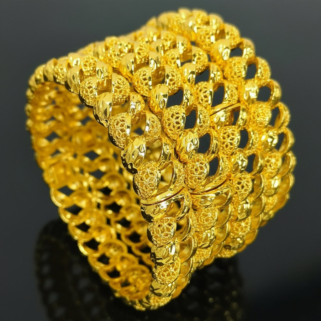 Zenat Luxury 24K Gold Plated Wedding Bangles