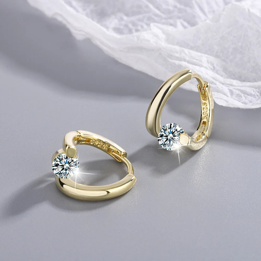 Zenat 925 Silver Gold Crystal Earrings – Luxury Trend